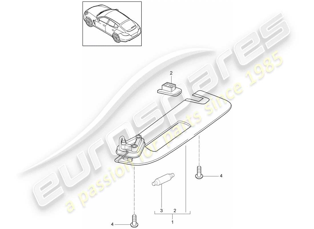 porsche 2013 (panamera 970) sun vizors parts diagram