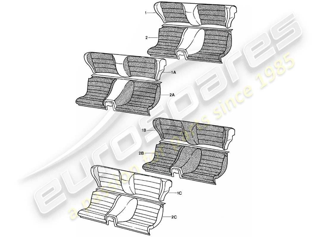 porsche 1981 (924) emergency seat part diagram