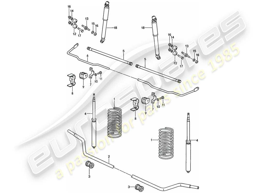 porsche 1983 (944) sports suspension part diagram