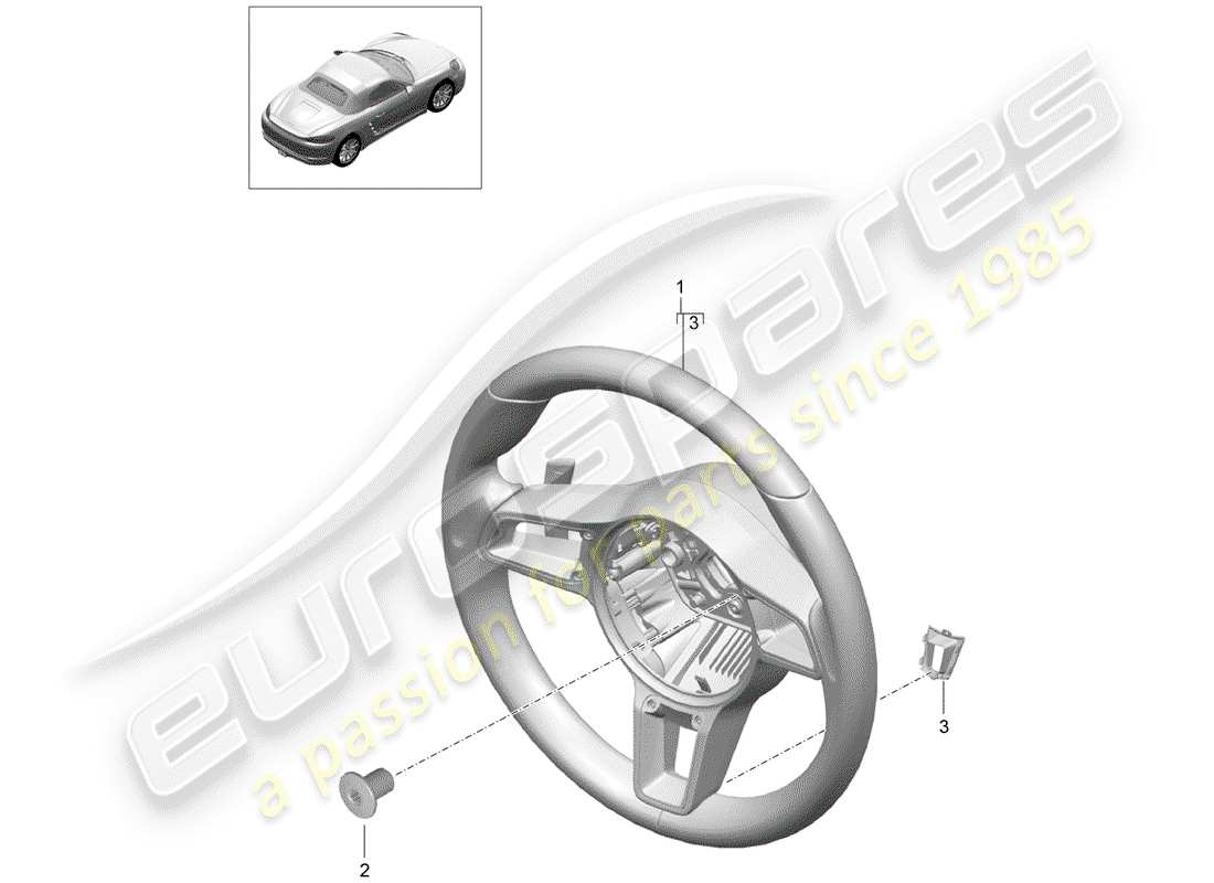 porsche 2018 (718 boxster) steering wheel part diagram