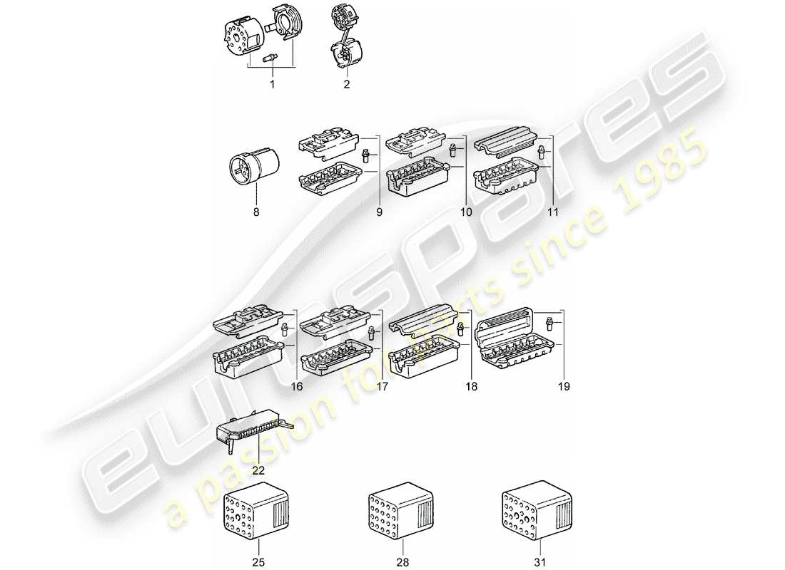 porsche 1972 (911) connector housing part diagram