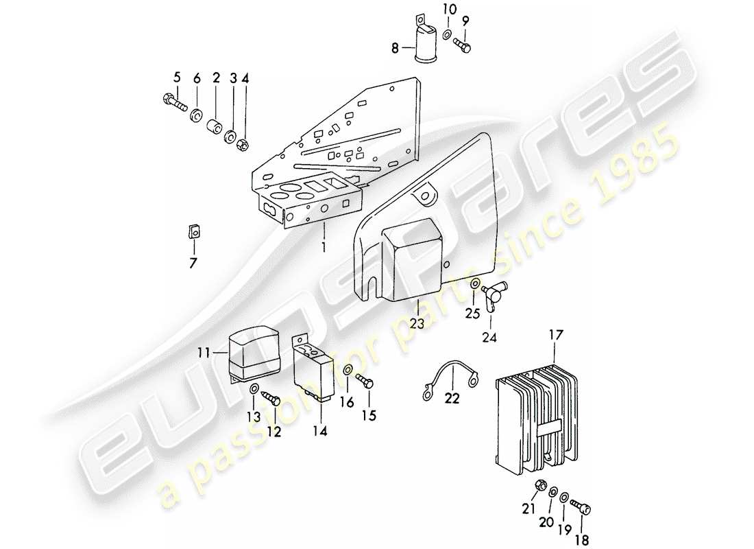 porsche 1971 (911) plate part diagram