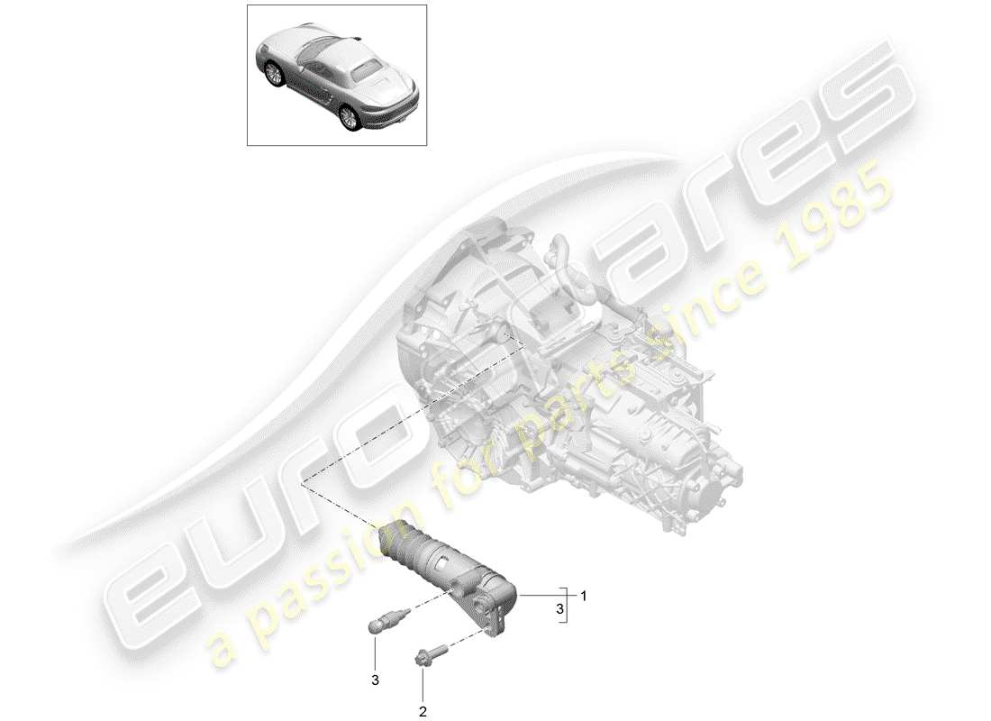 porsche 2018 (718 boxster) clutch slave cylinder part diagram