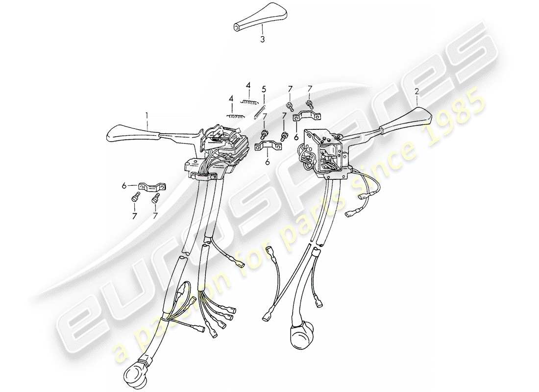 porsche 1973 (911) steering column switch part diagram