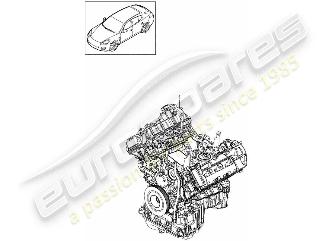 porsche 2013 (panamera 970) long block parts diagram
