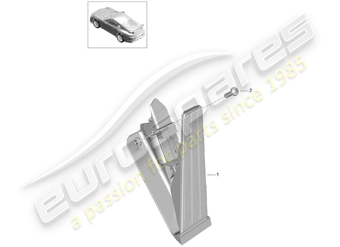 porsche 991r/gt3/rs (2014) brake and acc. pedal assembly parts diagram