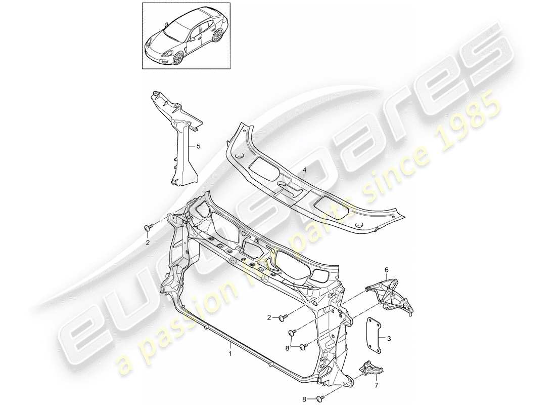 porsche 2013 (panamera 970) bracket parts diagram