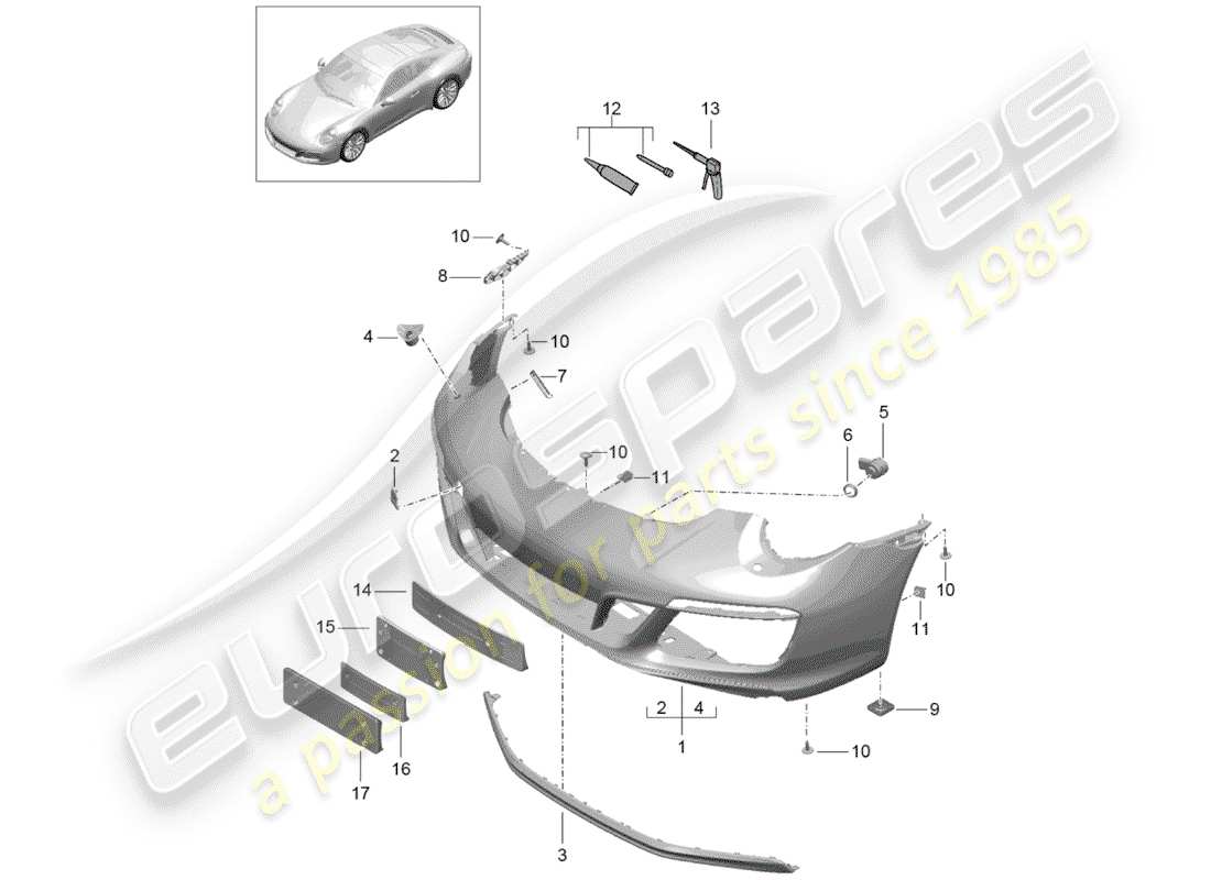 porsche 2019 (991-2) bumper part diagram