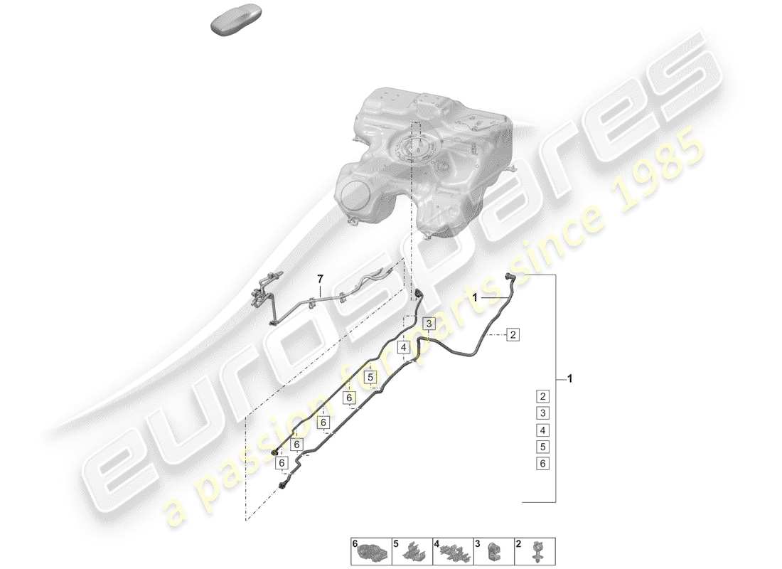 porsche 2019 (992-1) fuel line parts diagram