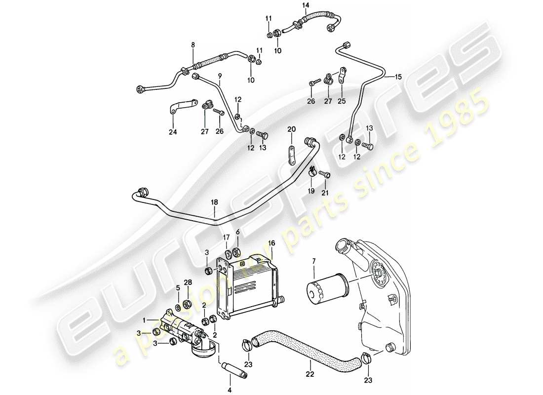 porsche 1989 (911) engine lubrication - oil pump - lines - see technical information - gr.1 nr.1/1a-85 part diagram
