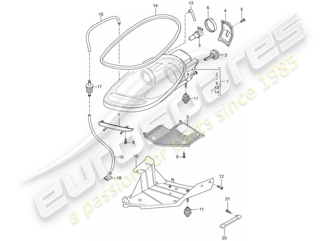 porsche 2006 (carrera gt) headlamp - turn signal repeater part diagram