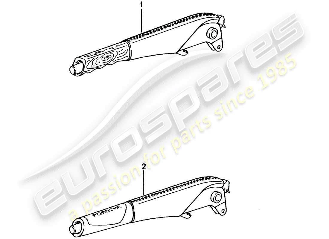 porsche 2012 (tequipment) hand brake lever parts diagram
