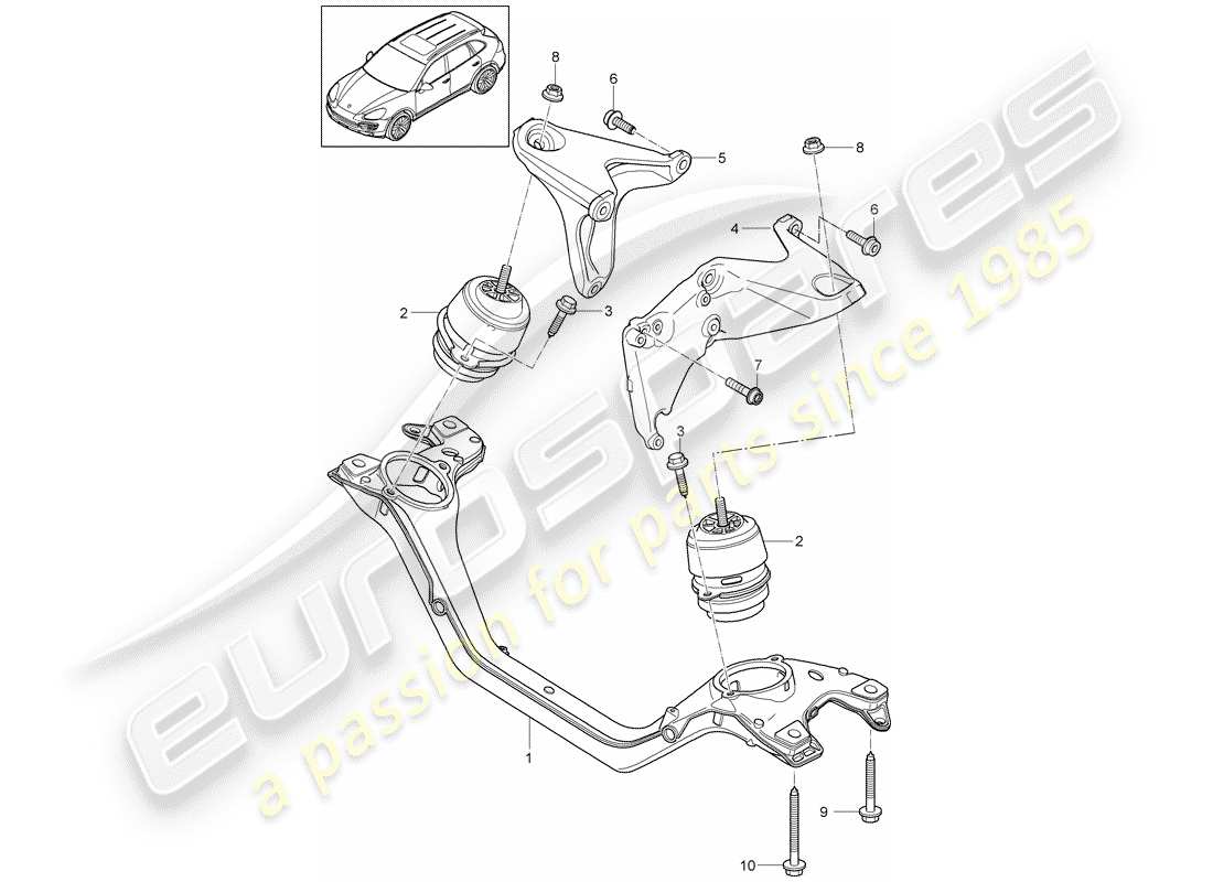 porsche 2018 (cayenne e2 92a) engine lifting tackle parts diagram