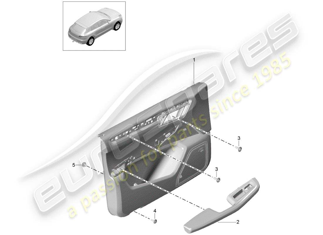 porsche 2018 (macan) door panel parts diagram