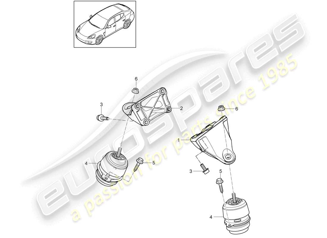 porsche 2010 (cayenne e1 9pa) engine lifting tackle lower parts diagram