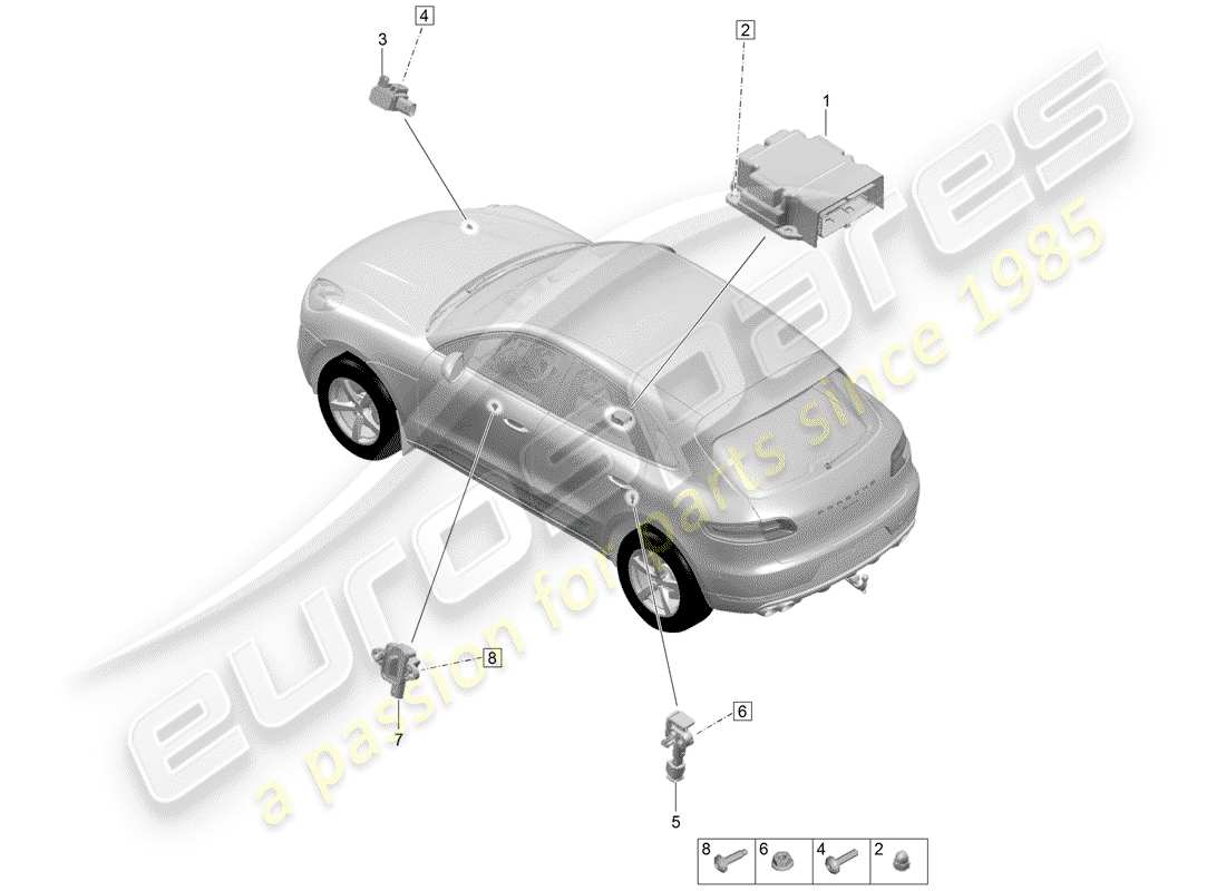 porsche 2019 (macan) electronic control module part diagram