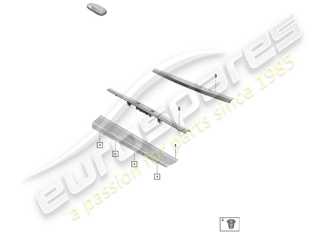 porsche 2019 (718 boxster spyder) sill trim strip side member trim part diagram