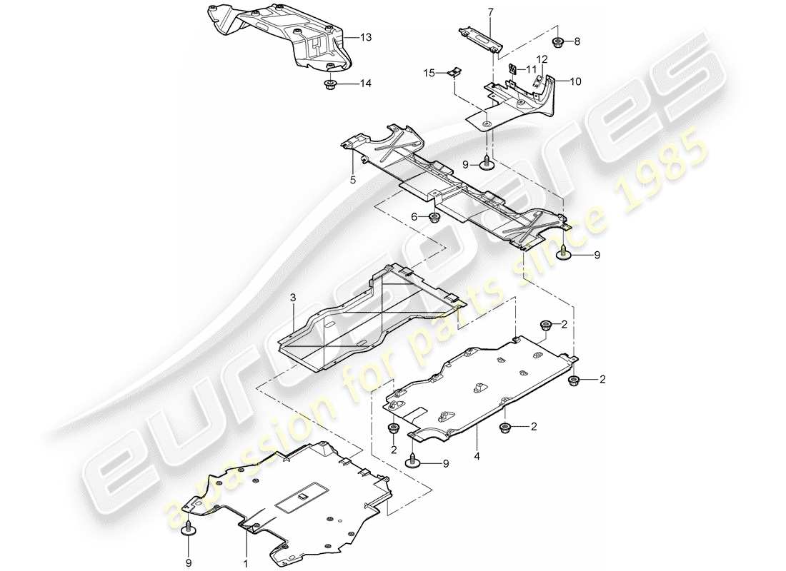 porsche 2008 (987 cayman) trims part diagram