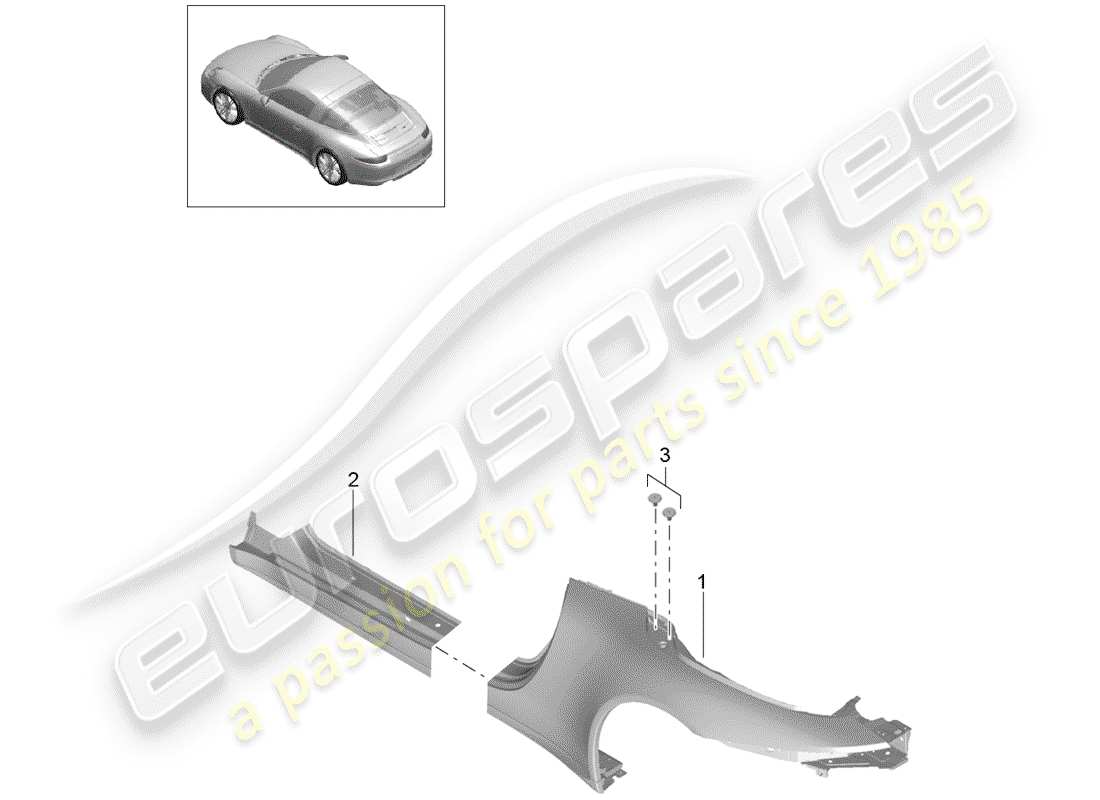 porsche 2014 (991-1) side panel part diagram
