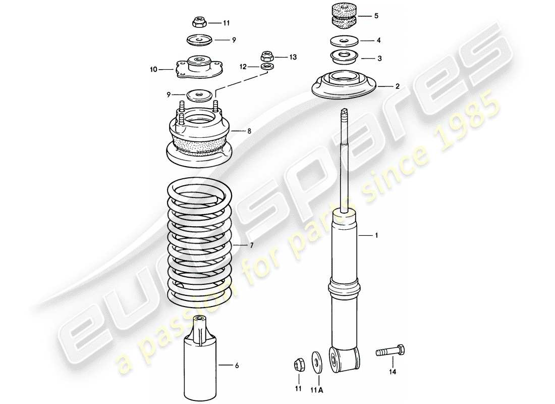 porsche 928 (1980) suspension - front axle parts diagram