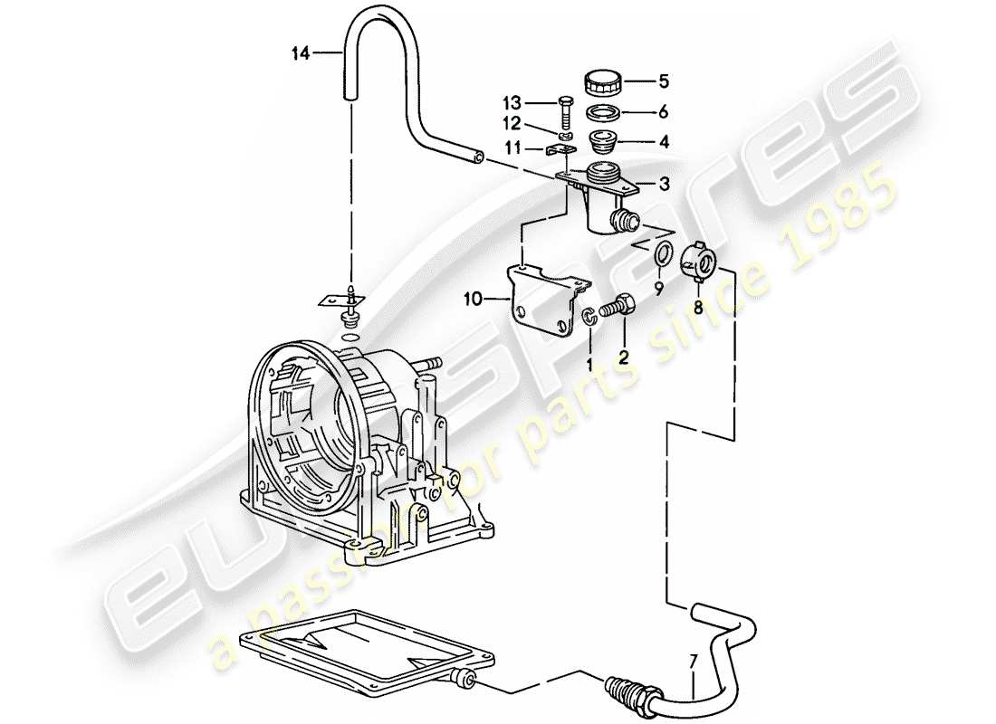 porsche 1983 (944) oil inlet - automatic transmission part diagram