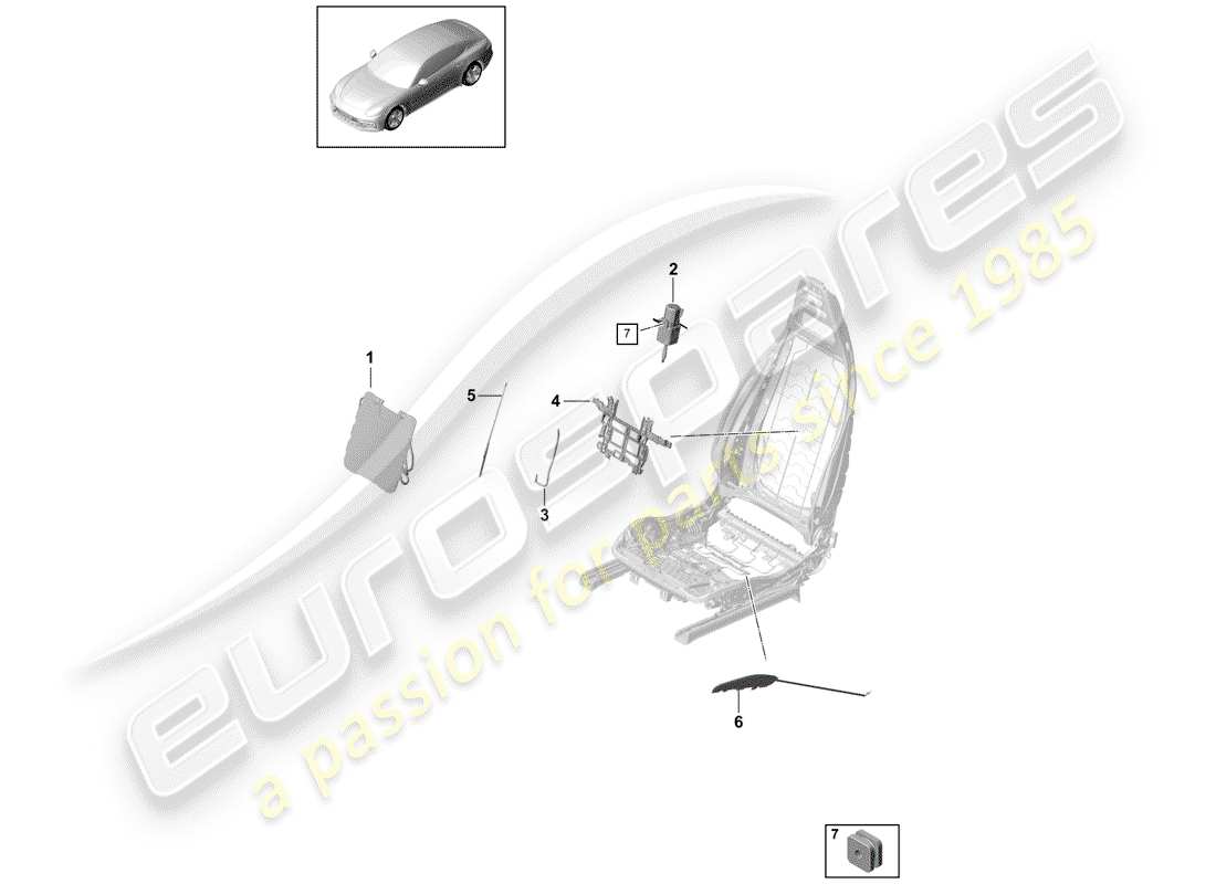 porsche 2019 (panamera 971-1) lumbar part diagram