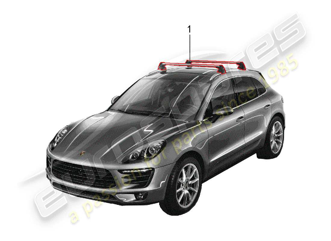 porsche 2016 (tequipment macan) roof luggage rack part diagram