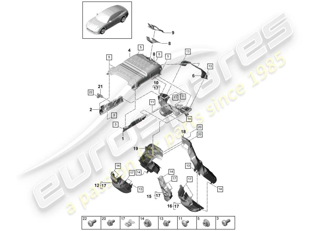 porsche 2020 (panamera 971-1) exhaust system parts diagram