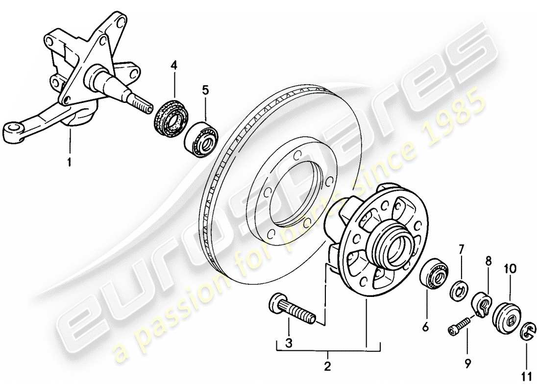 porsche 1983 (944) steering knuckle - lubricants part diagram