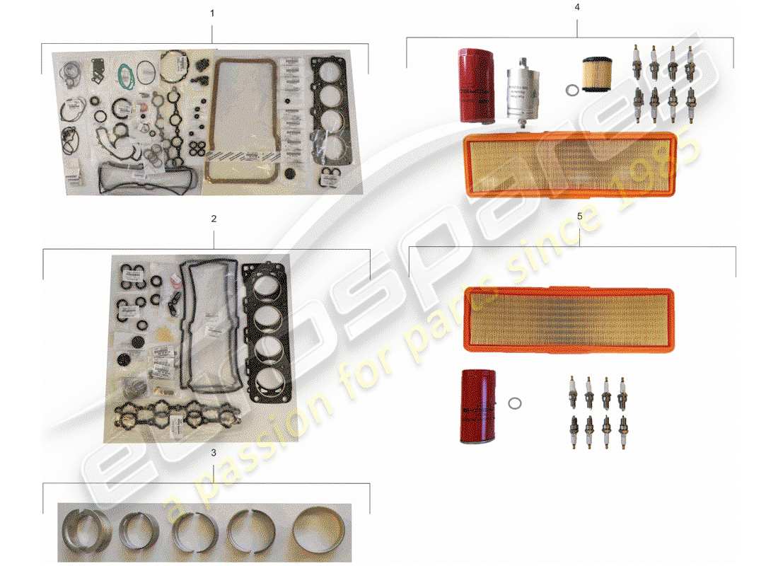 porsche 928 (1987) repair kits - maintenance set - gasket set parts diagram