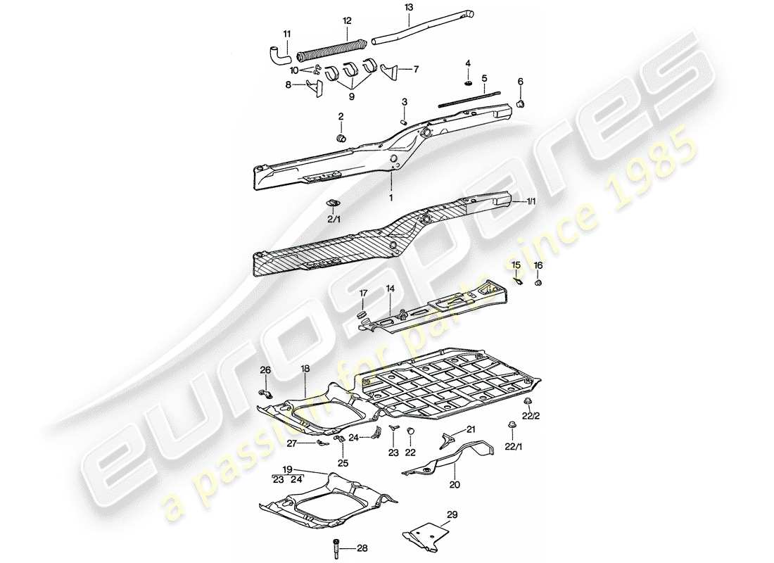 porsche 1977 (911) frame part diagram