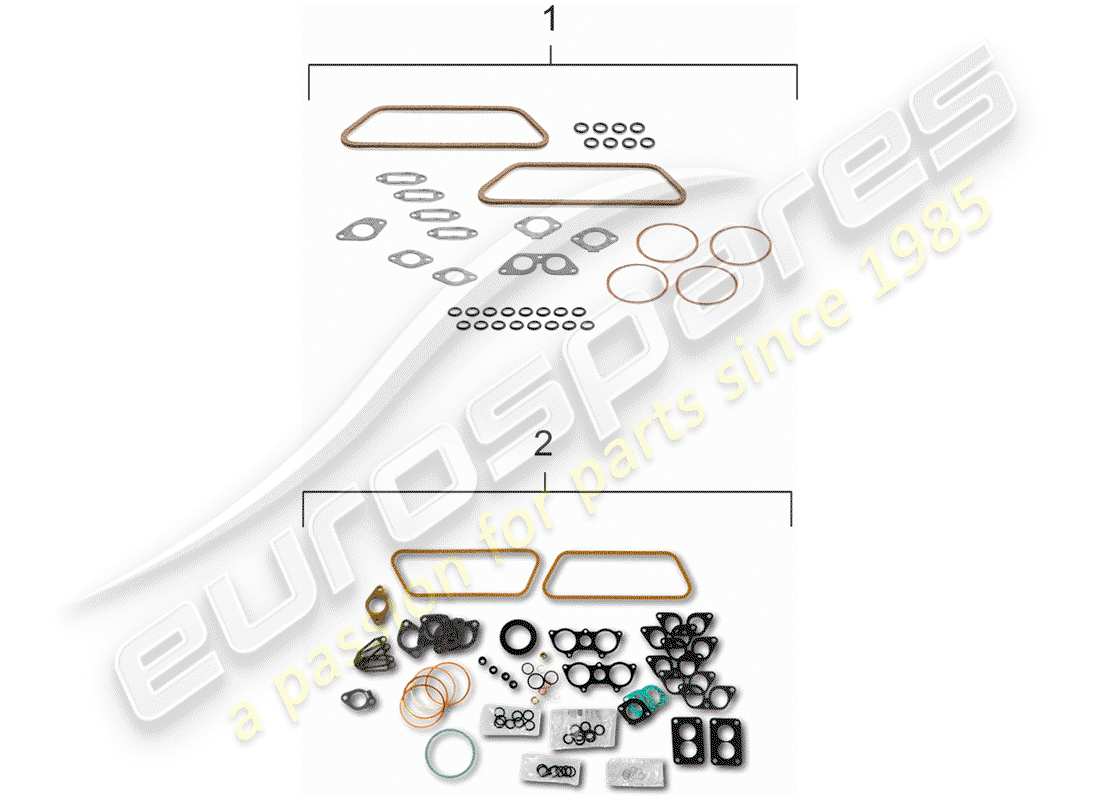 porsche 1955 (356/356a) gasket set parts diagram