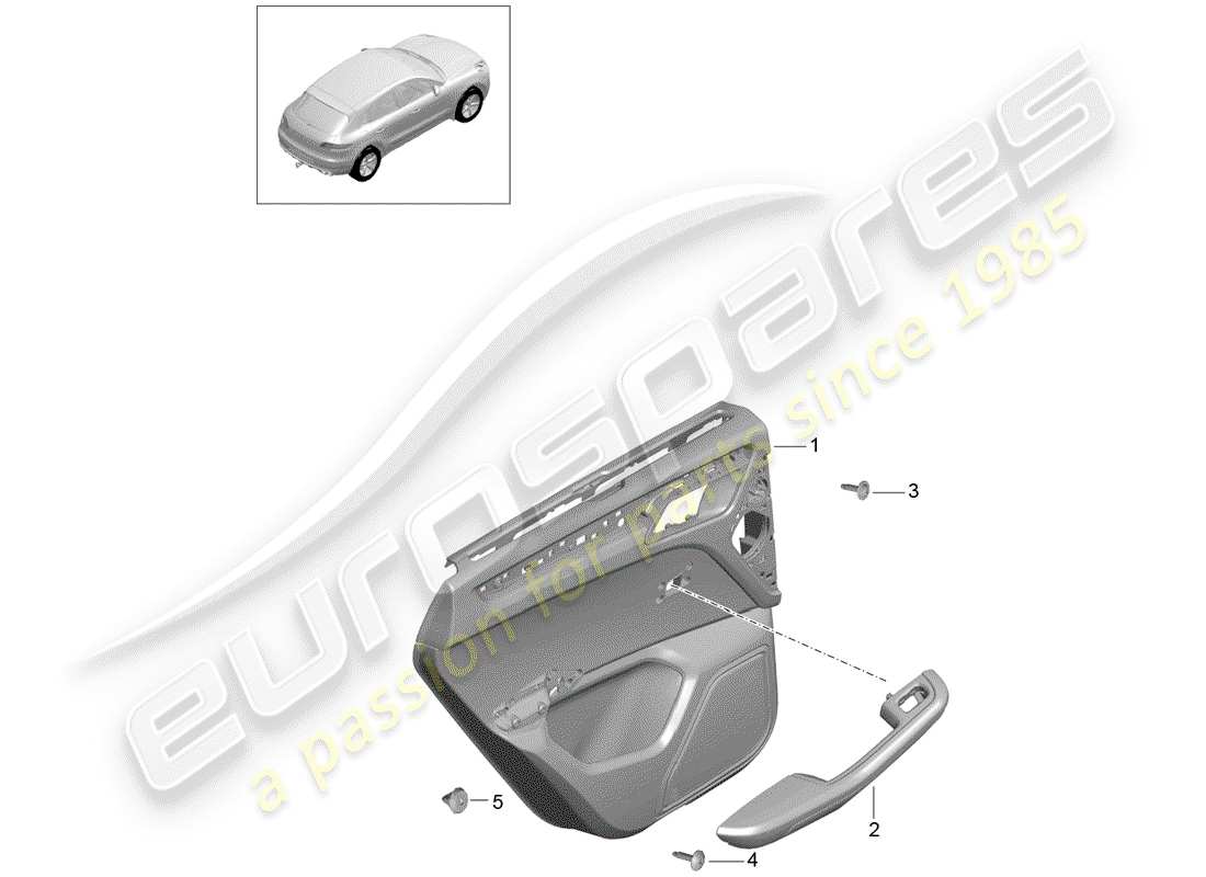 porsche 2017 (macan) door panel parts diagram