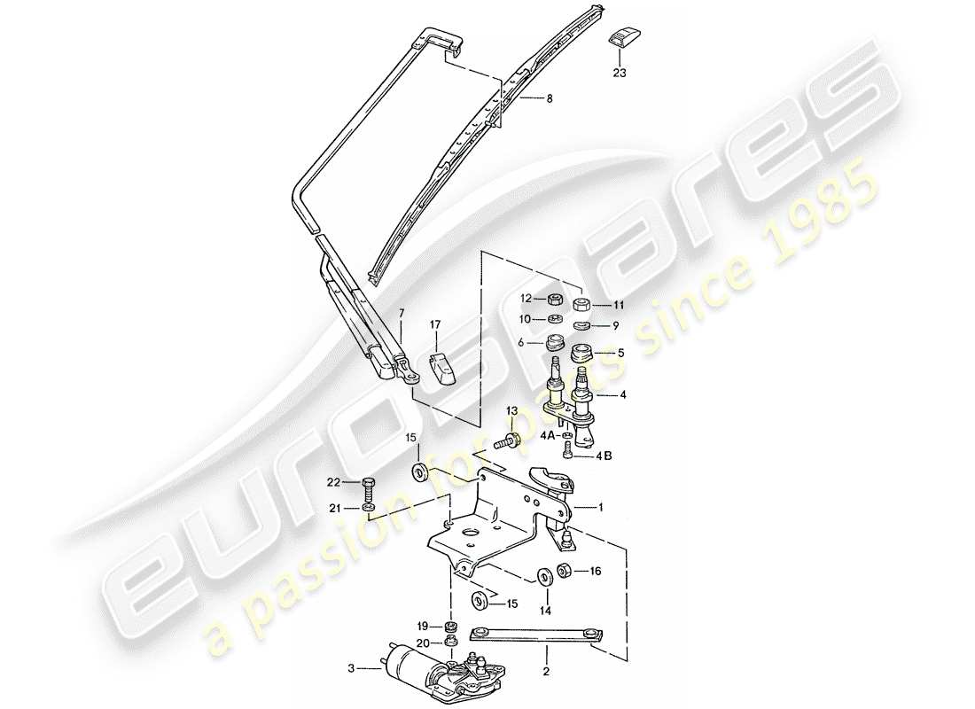 porsche 1990 (928) rear window wiper part diagram