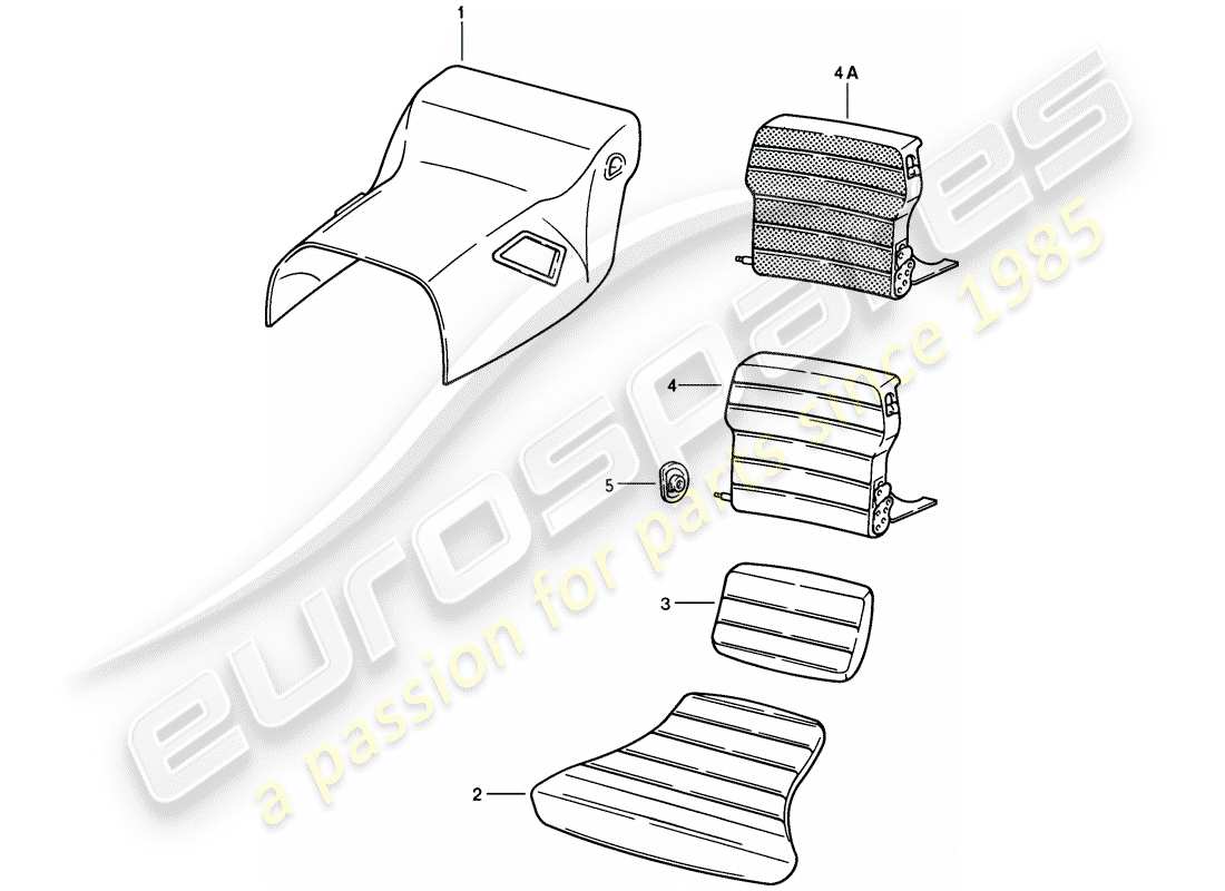porsche 1986 (928) emergency seat - lining - tunnel - without: - stowage box - d >> - mj 1984 part diagram