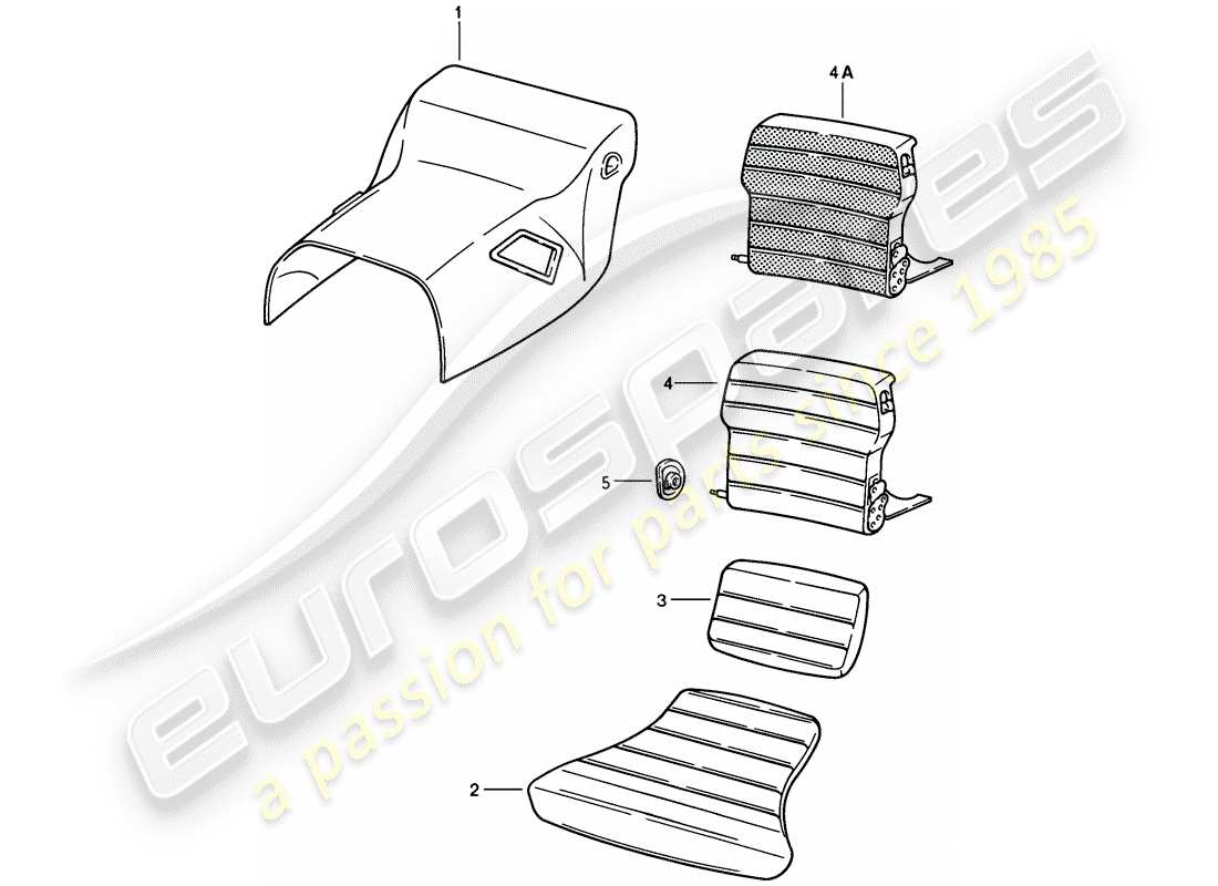 porsche 928 (1986) emergency seat - lining - tunnel - without: - stowage box - d >> - mj 1984 part diagram