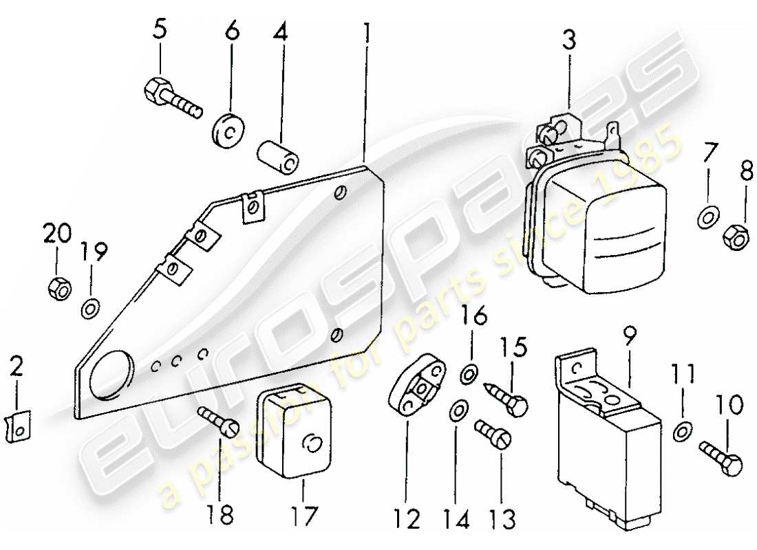 porsche 1965 (911/912) plate part diagram