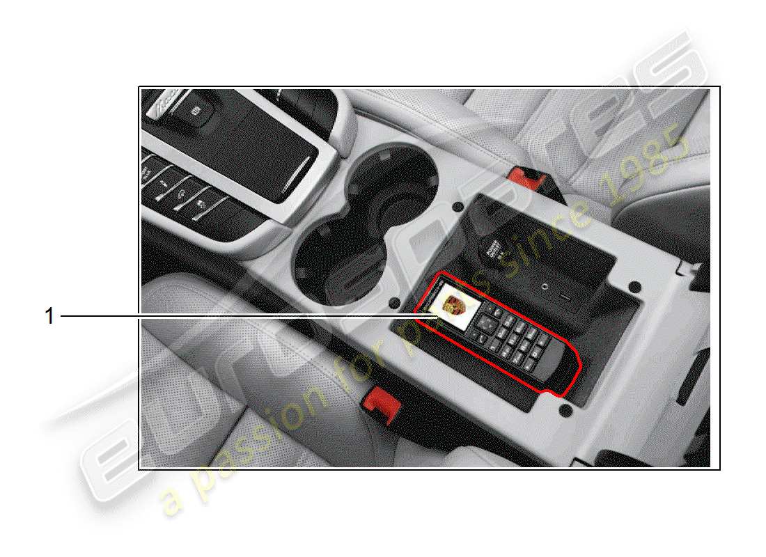 porsche 2017 (tequipment macan) telephone handset with parts diagram