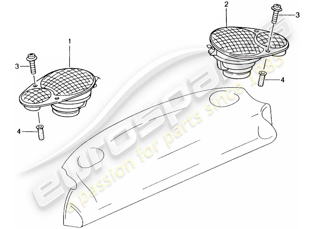 porsche 2005 (996 gt3) loudspeaker part diagram