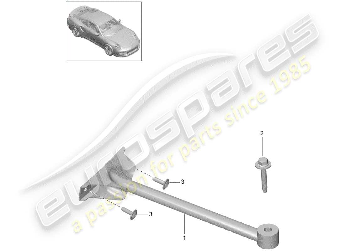 porsche 2016 (991-1 turbo) dome strut part diagram