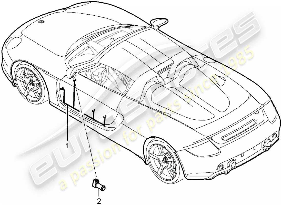 porsche 2006 (carrera gt) wiring harnesses - driver's door - passenger's door part diagram