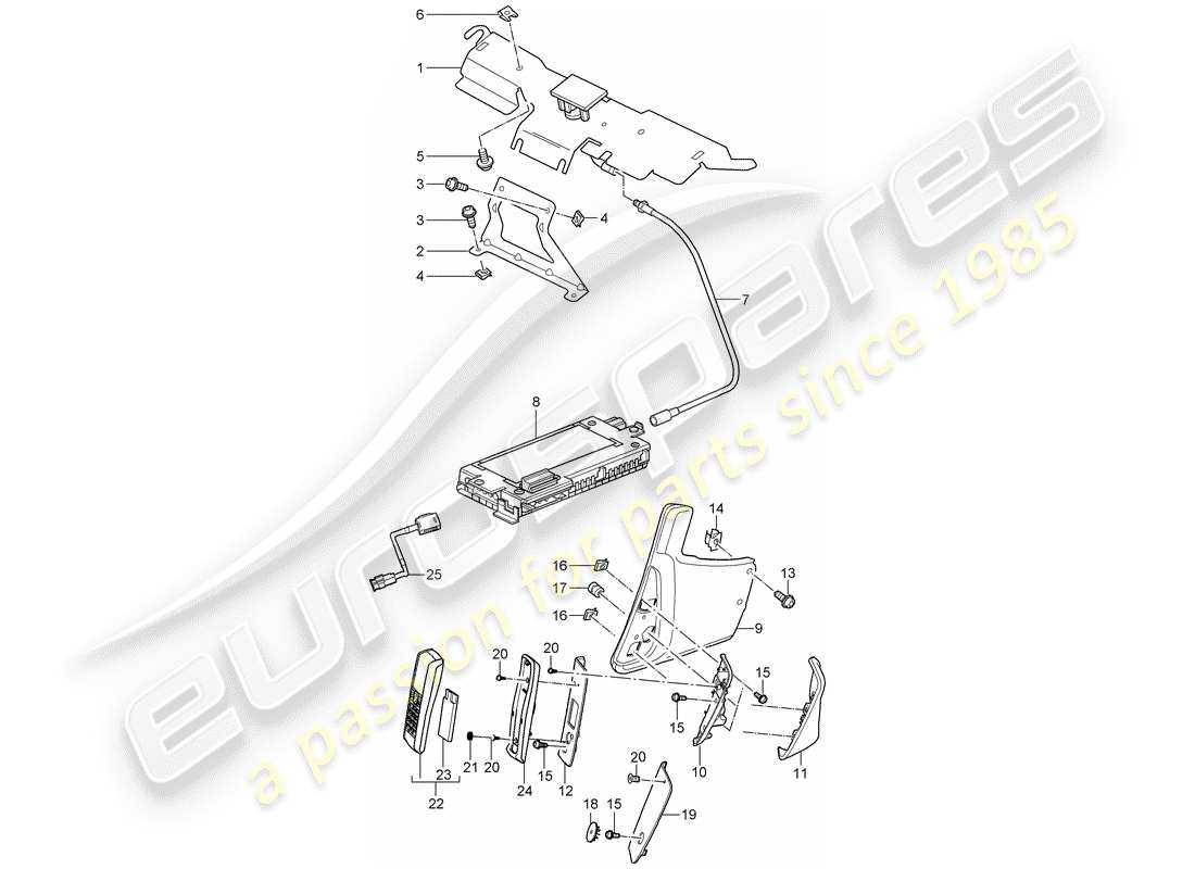 porsche 2011 (987 cayman) telephone part diagram