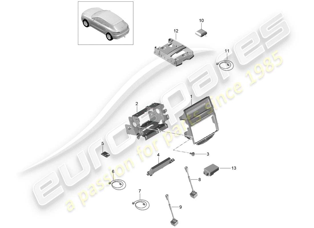 porsche 2018 (macan) for vehicles with parts diagram