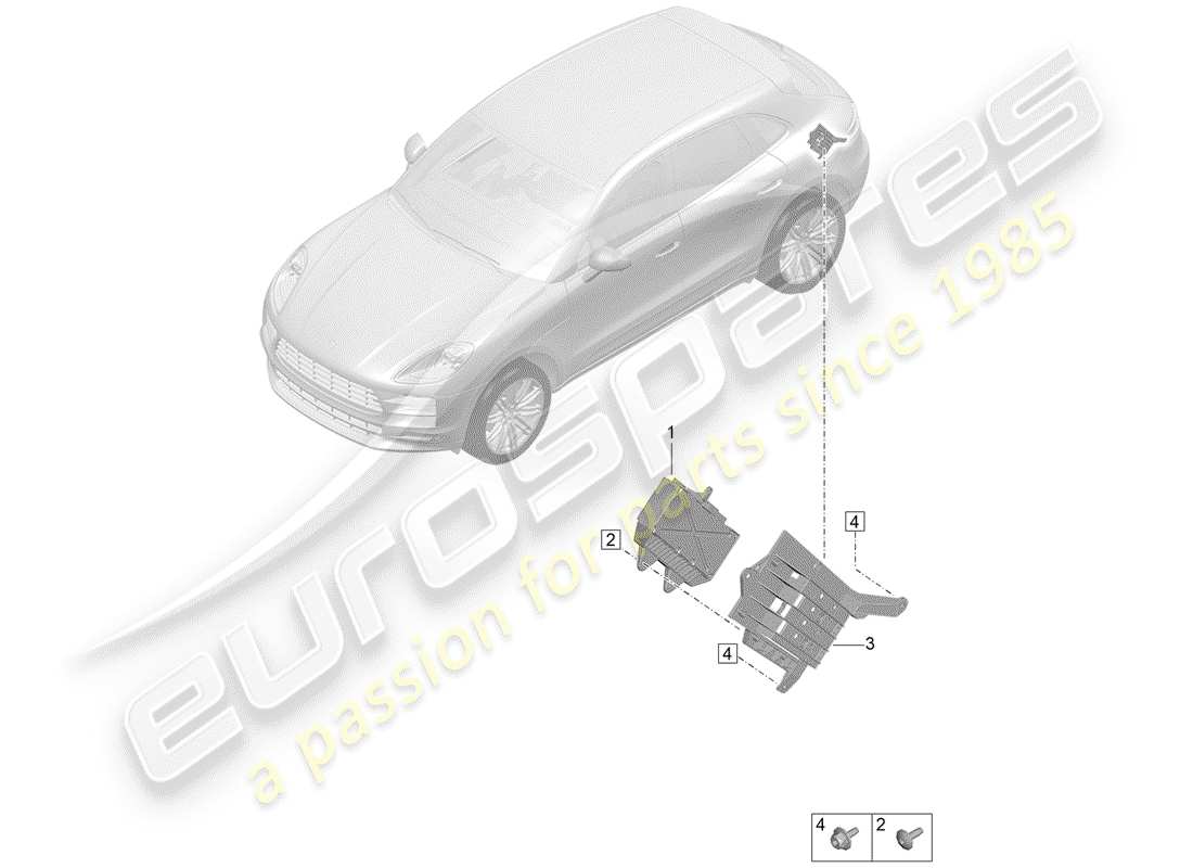 porsche 2019 (macan) booster for sound system part diagram