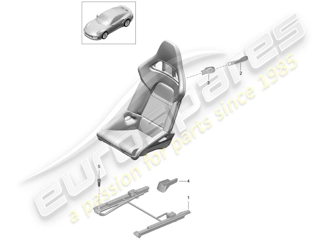 porsche 2016 (991-1 turbo) seat part diagram