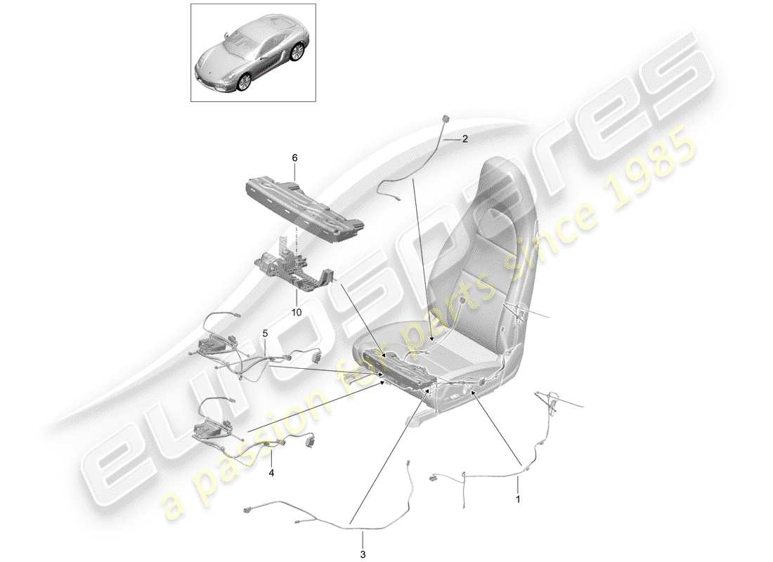 porsche 2014 (981 cayman) wiring harnesses parts diagram