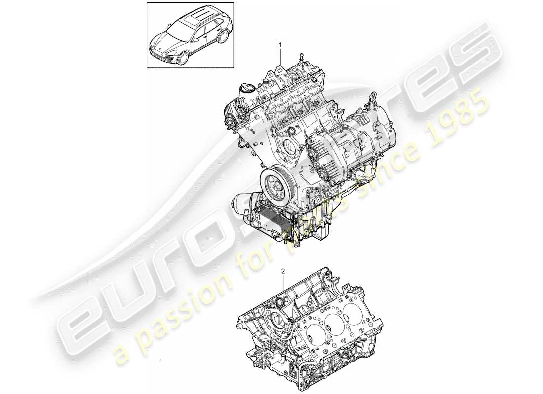 porsche 2017 (cayenne e2 92a) long block part diagram