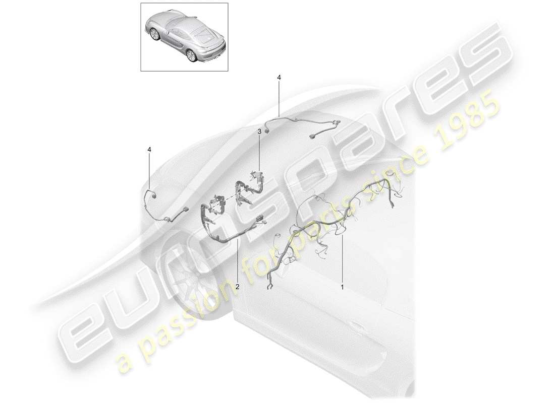porsche 2016 (981 cayman gt4) wiring harnesses part diagram