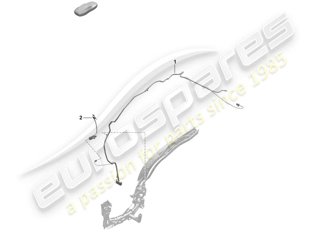 porsche 2020 (718 boxster spyder) convertible top part diagram