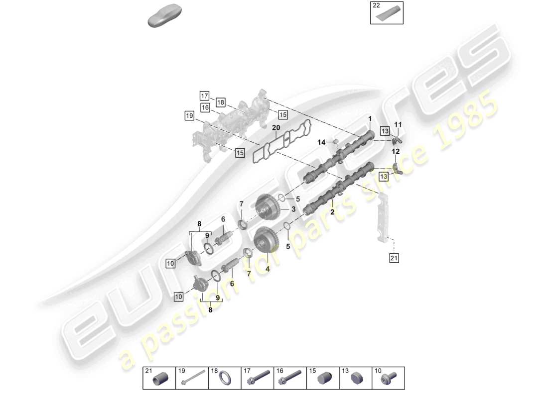 porsche 2020 (718 cayman) camshaft camshaft adjuster unit parts diagram